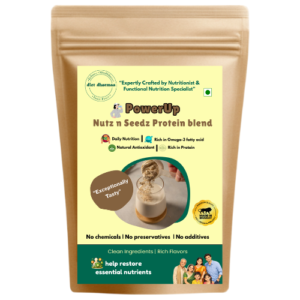 "PowerUp Nutz n Seedz Protein Blend | Natural Nutrition Drink" - diet dharmaa - 250 GM
