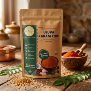 "Uluva Karam Podi – Horse Gram Spicy Podi Mix" - diet dharmaa - 100 GM