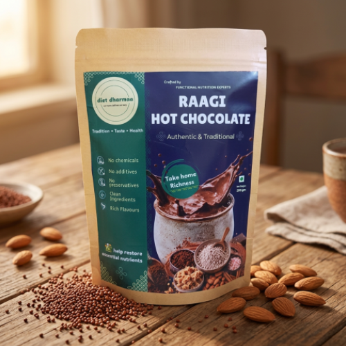 "Ragi Hot Chocolate Drink | Healthy Millet Beverage" - diet dharmaa - 200 gm