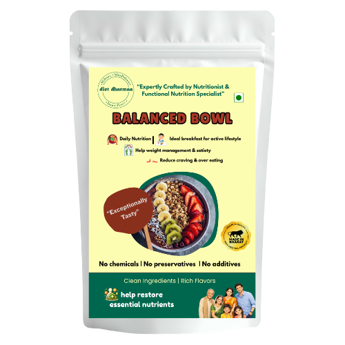 "Balanced Bowl Breakfast Mix | Healthy Overnight Oats Blend" - diet dharmaa - 500 GM