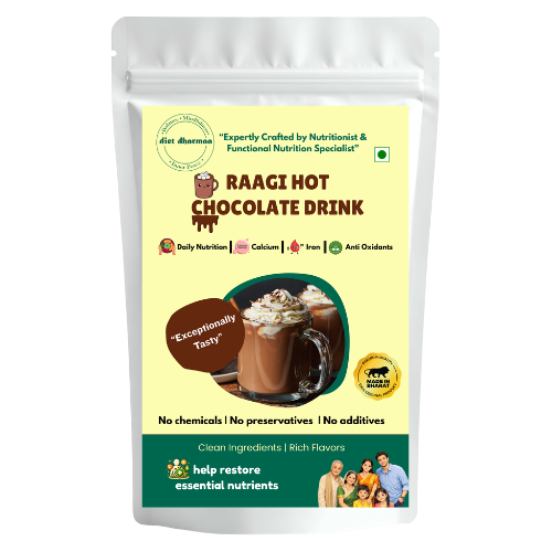 "Ragi Hot Chocolate Drink | Healthy Millet Beverage" - diet dharmaa - 300 gm