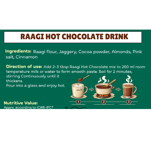 "Ragi Hot Chocolate Drink | Healthy Millet Beverage" - diet dharmaa - 300 gm - Image 4