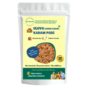 "Uluva Karam Podi – Horse Gram Spicy Podi Mix" - diet dharmaa - 100 GM