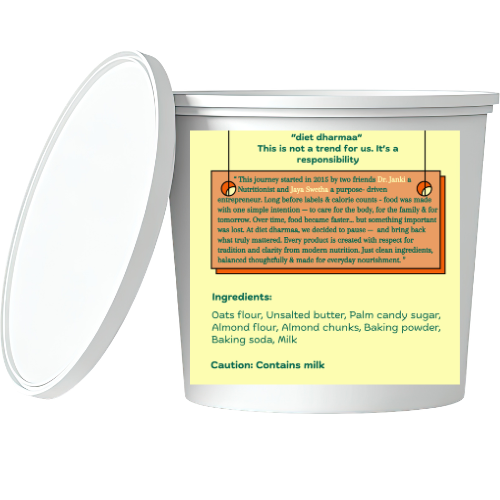 Oats Almond Cookies – Gluten Free, Maida Free, Handcrafted Healthy Butter Cookies | Diet Dharmaaa - 250 GM - Image 3