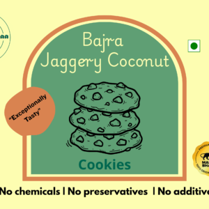 Bajra Jaggery Coconut Cookies – Millet-Based Healthy Butter Cookies | No Preservatives | Diet Dharmaaa - 250 GM