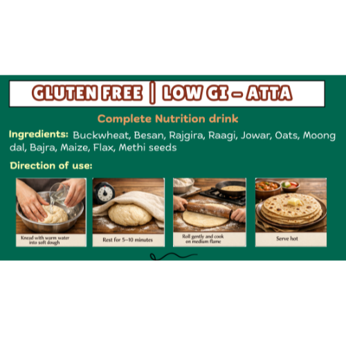 Gluten Free Low GI Atta – High Protein Millet Flour for Diabetic & Healthy Living | Diet Dharmaaa (500g) - Image 4