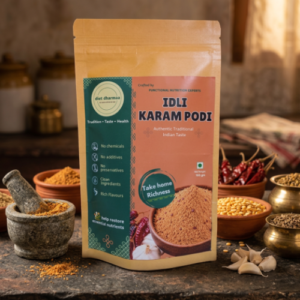 Diet Dharmaa Idli Karam Podi traditional South Indian gunpowder spice mix for idli dosa rice and upma