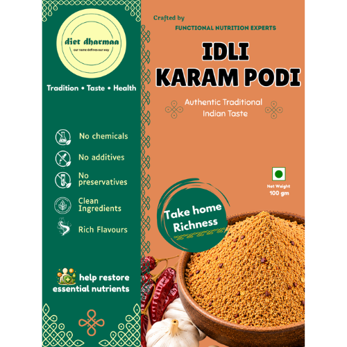 Idli Karam Podi | Traditional South Indian Gunpowder | Spicy Idli, Dosa & Rice Spice Mix | Diet Dharmaa - 100g - Image 2