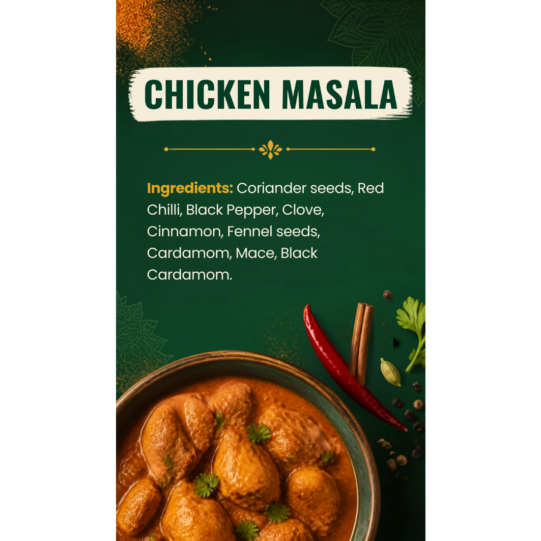 Chicken Masala | Authentic Indian Spice Blend for Chicken Curry, Fry & Gravy - Diet Dharmaa - 50g - Image 5